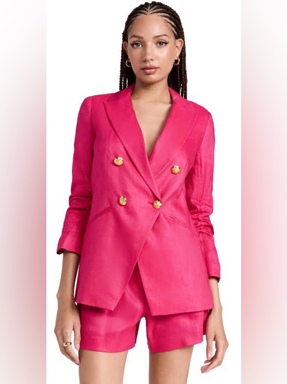 Veronica Beard Hirsh Linen Dickey Jacket Fuchsia & Gold Size 2 fits a 4